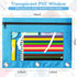 V-Opitos Pencil Pouch for 3 Ring Binder, 2 Pack Sky Blue Zipper Pencil Pouches, Durable Cloth Case with Clear Window