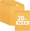 SUNEE 9x12 Clasp Envelopes, 20 Count Brown Kraft Envelopes with Clasp Closure for Home, Office, Business