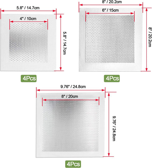 12pcs Drywall Repair Patch Kit, 4/6/8 Inch Self Adhesive Aluminum Wall Patch