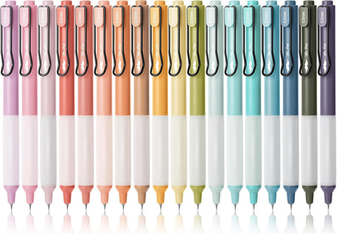 Mr. Pen Retractable Gel Pens, 18 Pack, Fine Point 0.5mm Black Ink, Vintage & Pastel Barrels, Aesthetic Pens for