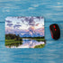 Mountain Nature Mouse Pad Grand Snowy Mountains Lake Tree Landscape Green Blue Mouse Mat Non-slip Rubber Base Mousepad for Computer Laptop PC Gaming Working Office & Home 9.5x7.9 Inch