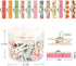 Whaline Push Pins with Colorful Wooden Clips, 50 Pack Decorative Craft Paper Clips