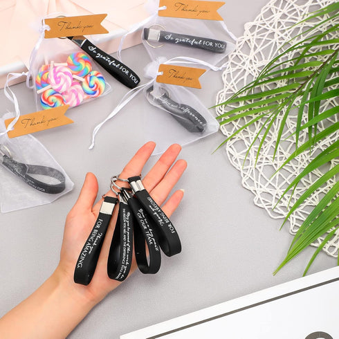 Roowest 60 Sets Employee Appreciation Gift, Thank You Silicone Motivational Keychains for Assistant, Teacher, Nurse