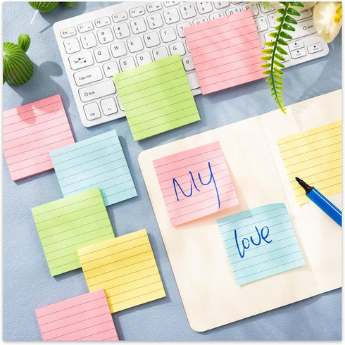 Fainne Sticky Notes (120 Pads) - 3x3 Bulk Colors, Self Stick Pads, 50 Sheets/Pad for Office School Home Supplies