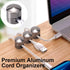 Pndeyo 2pcs Self-Adhesive Cable Anchors for Desk, Aluminum Phone Cord Holder Clips, Adjustable Round Cable Organizers