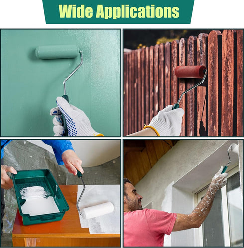 15 Pack, 4 Inch Paint Roller Kit, Paint Roller, Small Paint Roller with Tray Liners, Roller Paint Brush Covers for All