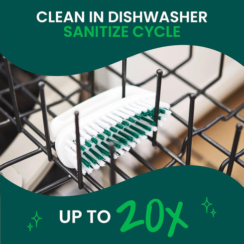 Scotch-Brite Small Utility Brush, Long Lasting Dish Brush with Handle for Scrubbing Cookware, Hands, Tile, Grout