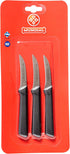 Mundial SC0541-3 Paring Knife Collection, 3-Inch Peeling/Tourne Knife Set of 3, Black