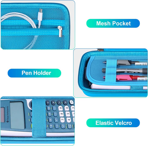 BOVKE Carrying Case for Texas Instruments TI-30XS Multiview/TI-34 Multiview/TI-36X Pro, Blue