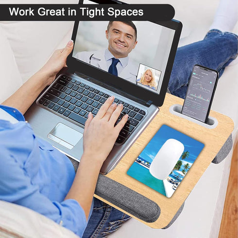 Small Mouse Pad – Mini 6 x 8 Inch Non-Slip Rubber Base for Laptops, Washable & Portable (Seaside Vacation Scenery)