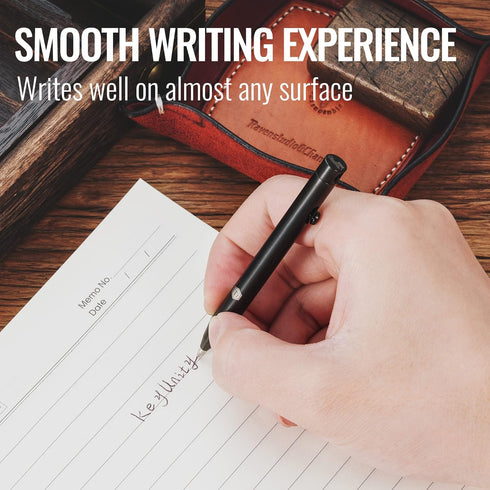 KeyUnity KP00 Titanium Alloy Bolt Action Pen with Bonus Refills, Retractable Pocket Ball-point Pen for Everyday Use
