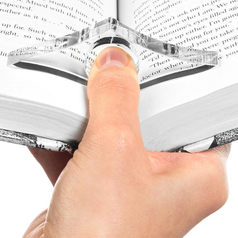 Clear Page Spreader (Medium - 21.5 mm) Thumb Ring Page Holder - Transparent Bookmark - Gifts for Readers and Book Lovers