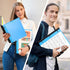 WOT I All-in-one Telescoping Binder Notebook, Refillable 3 Ring Binder, Blue, with 5 Subject Dividers