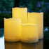 2 Set 3x3 Inches Waterproof Outdoor Battery Operated Flameless LED Pillar Candles with Remote Flickering Plastic