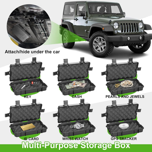 Upgraded Black Magnetic Key Box for Under Car, Waterproof Magnetic Key Holder for Outdoor Vehicles - Hidden Key Box