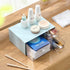 Desk Organizer with 4 Drawers, Makeup Storage Box, Plastic Sundries Organizer for Bathroom Counter or Dresser, Blue