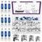 Swpeet 100Pcs 4 Sizes 3 in 1 Furniture Connecting Cam Lock Eccentric Wheels with Blue Dowel Pre-Inserted Bolts
