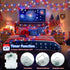 FFZZKJ 4th 100 33ft 2-Pack Red White and Blue Lights String for of July Decorations Outdoor Total LED for Memorial Day