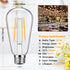4-Pack Vintage LED Edison Bulbs 100W Equivalent 1400LM High Brightness 8W ST58 LED Filament Light Bulbs 3000K Warm White E26 Medium Base CRI90+ Antique Clear Glass for Home Dinning Room, Non-dimmable by Sucolite