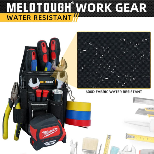 MELOTOUGH Pocket Tool Pouch, Mini Tool Organizer Pouch with Belt Clip for Electrician, Carpenter, and Technician