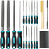 Libraton 31PCs Metal File Set, Metal Files for Steel, 12 Needle Files with Case, Riffler File, Sandpapers