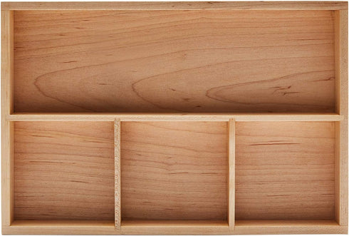 pandapark Wood Organizer Tray, Black Walnut, Desk & Drawer Storage Box (Maple Master)
