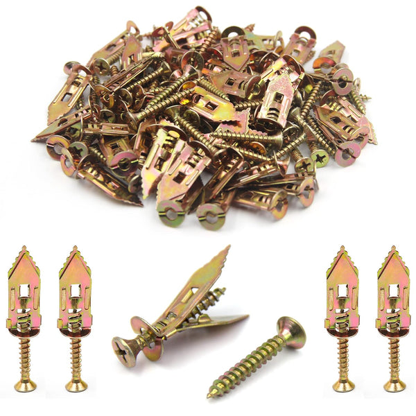 ISPINNER 140pcs Self Drilling Drywall Anchors with Screws Kit, 12x30mm, Hangs up to 66 lbs, No Drill Required