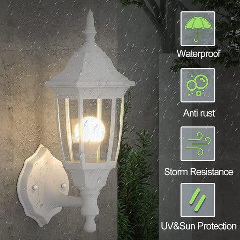 1 Pack, Bulb EMART Outdoor Front Porch Light, Exterior Anti-Corrosion, Waterproof Aluminum & Glass Shades Wall Lamp
