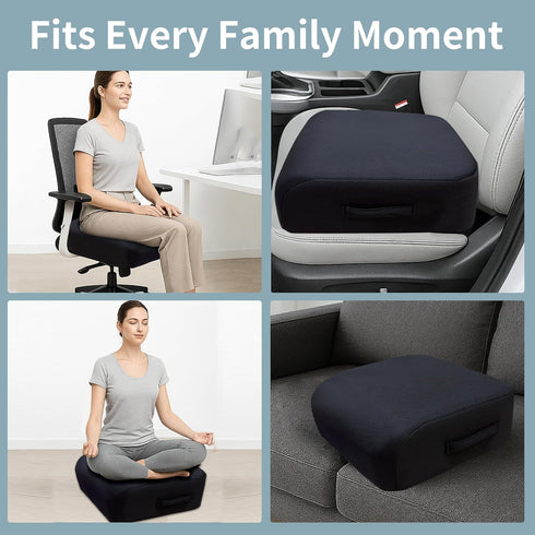 Acxseo 6" 2-Layer Tailbone 18 16 6in Extra Thick Memory Foam Office Chair Cushion Booster Seat for Back & Pain Relief