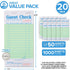 (20 Pack) 1000 Stock Your Home Green Guest Check Books for Servers Server Note Pads, Waiter Checkbook, Food Receipt