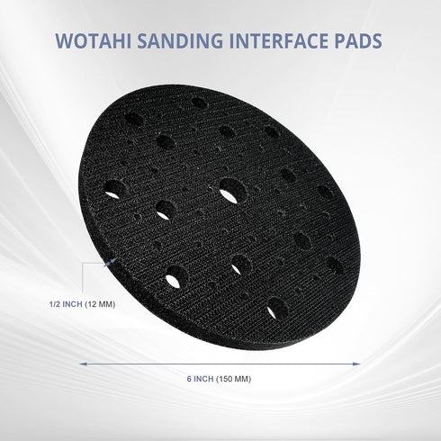 6 Inch 5-Piece 53 Orbital Sander Interface Pads, Holes Hook and Loop Interface Buffer Pads, Soft Foam Sanding Pads