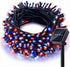 Solar Red White Blue String Lights 46FT 120LED Patriotic Light with 8