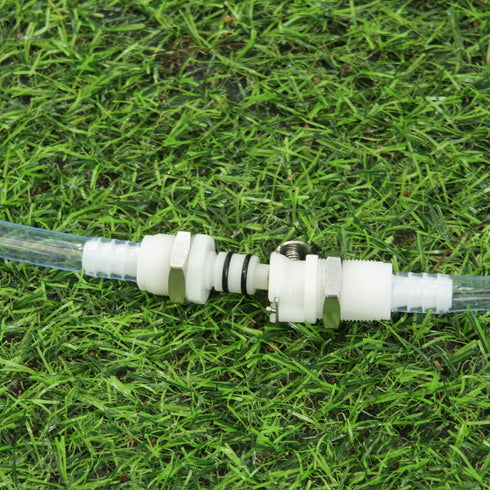 2PCS 1/4" 3/8" 5/16" Plastic Tube In-Line Hose Quick Connector with Shut-Off Valve, Female Quick Connect