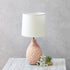 LT1193-PNK 14.17" Simple Designs Refined and Textured Oval Stucco Ceramic Table Lamp, for Living Room, Bedroom, Office