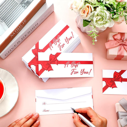 Lincia 200 Pcs Christmas Money Envelopes for Cash Currency Holder Gifts (2.9" x 6.5" for Mailing Gifts, Office, Wedding)