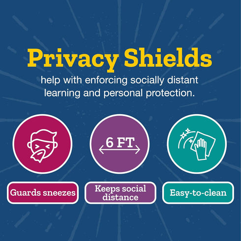 Really Good Stuff Deluxe Privacy Shield, Large - Black Corrugated Plastic for Student Desks