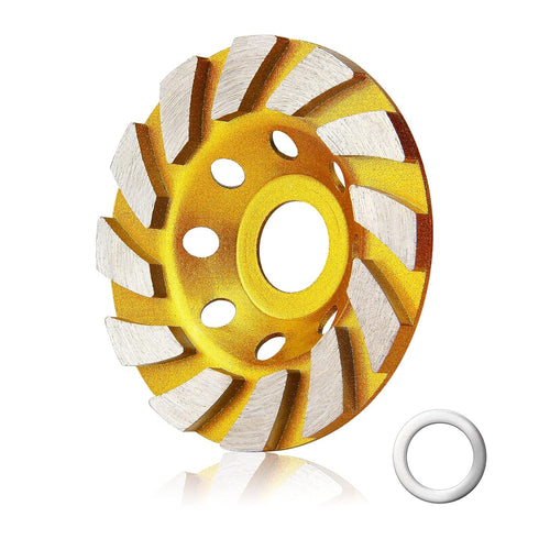 4.7 Inch Concrete Turbo Diamond Grinding Cup Wheel, Heavy Duty 12 Segs for Angle Grinder