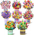 8 Pack 3D Magic Ants Pop Up Flower Bouquet Cards Assortment Beautiful Spring Floral Greeting Cards with Envelopes