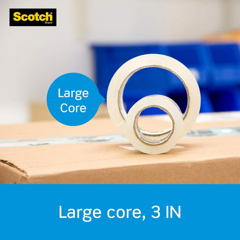 Scotch Heavy Duty Packing Tape, Clear, 1.88 in. x 54.6 yd., 2 Rolls with 2 Dispensers for Moving Supplies