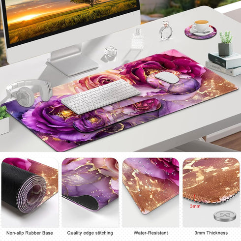 ToLuLu 4in1 Set Gaming Mouse Pad, Large Desk Mat, Cute Desk Pad Protector, XXL Mousepad + Keyboard Wrist Rest+Mouse