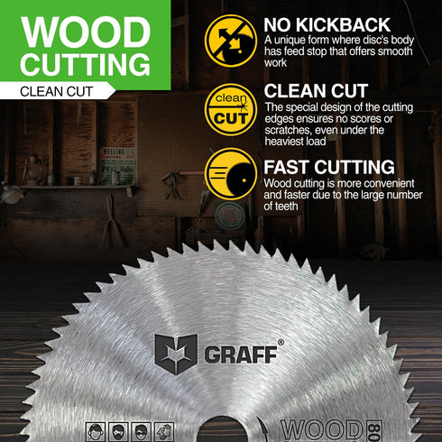 3 Inch Circular Saw Blade for Wood, 80T Cutting Disc with 3/8 Inch Arbor from GRAFF