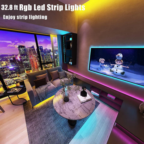 32.8ft Keepsmile Strip Lights Smart App Music Sync Color Changing RGB Bluetooth LED Strips with Remote Led Lights