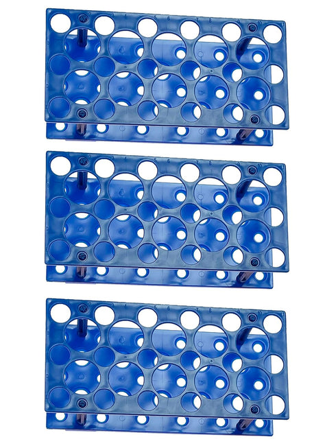 3 PCS 28 Well Centrifuge Tube Rack, Plastic Tube Rack Holder for 10ml/15ml/50ml Laboratory (Light Blue)