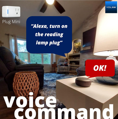 YoLink Mini Plug, 1/4 Mile Longest Range Smart Home Outlet, Compatible with Alexa Google Assistant