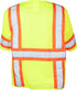 Ironwear 1293-LZ-2-M ANSI Class 3 Polyester Mesh SAFETY Vest with Zipper & 4" Orange/2" Silver Reflective Tape, Lime, Medium