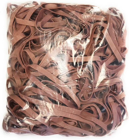 PlasticMill Brown Rubber Bands Size 64 (3 1/2" x 1/4") - Thick, Elastic Rubber Bands for Tie Dyeing, Cash Bundling