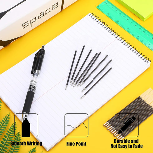 Outus 60 Pcs 0.7 mm Black Retractable Pen Refills Bulk for Click Ballpoint Pens, School Office Supplies