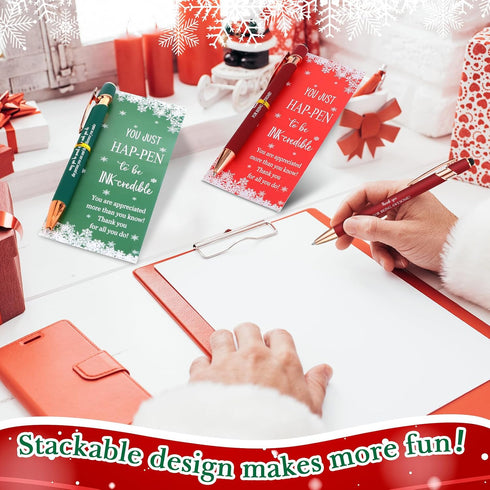 Sayglossy 24 Set Employee Appreciation Gifts Bulk Thank You Motivational Ballpoint Ink Pens with Inspirational Cards