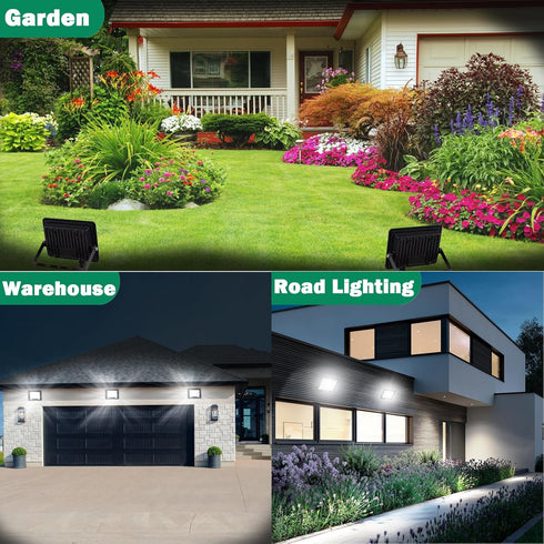 30W IP66 5000K 3600LM 6ft LED Flood Light Outdoor, Waterproof Daylight White Super Brighter Work Light with Cord