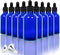 Youngever 12 Pack 2 Ounce Blue Glass Dropper Bottles for Essential Oil, Includes 2 Stainless Steel Mini Funnels